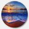 Designart - Blue Waves on Sandy Beach' Seashore Metal Circle Wall Art